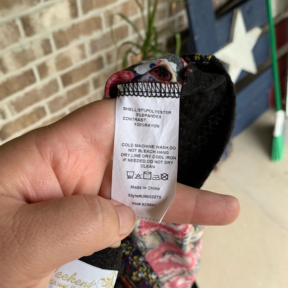 🌵Suzanne Betro Printed Front Waffle Knit Back Top - Picture 3 of 7